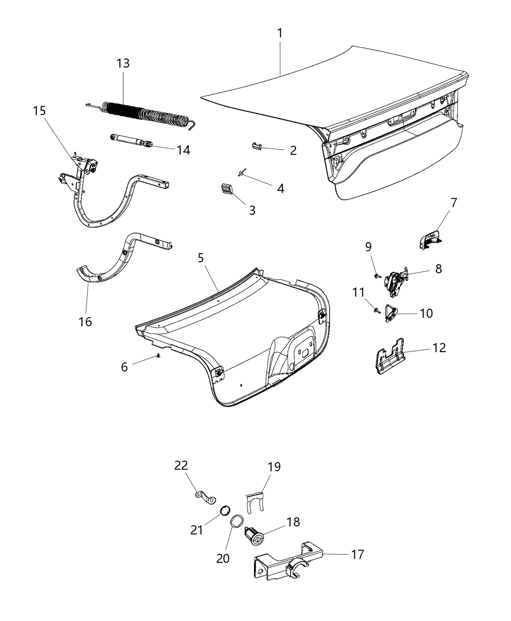 Mopar 68141883AA Cylinder Lock-Deck Lid Lock