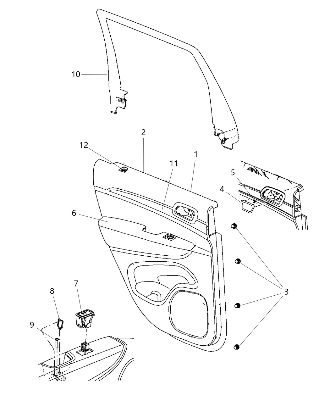 Mopar 5ME681X9AA Panel-Rear Door Trim