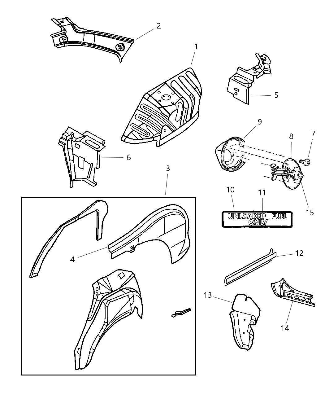 Mopar 5014735AC Panel Quarter Inner