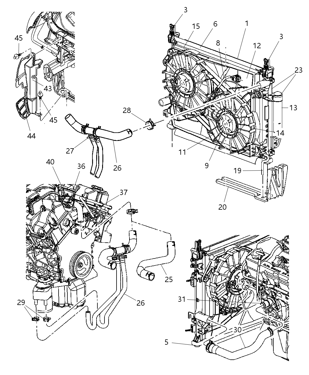 Mopar 4596509AB Hose-Radiator Inlet