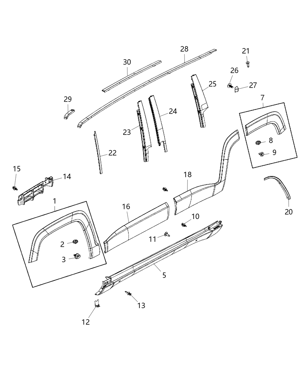 Mopar 5VX93LXHAA Molding-Roof