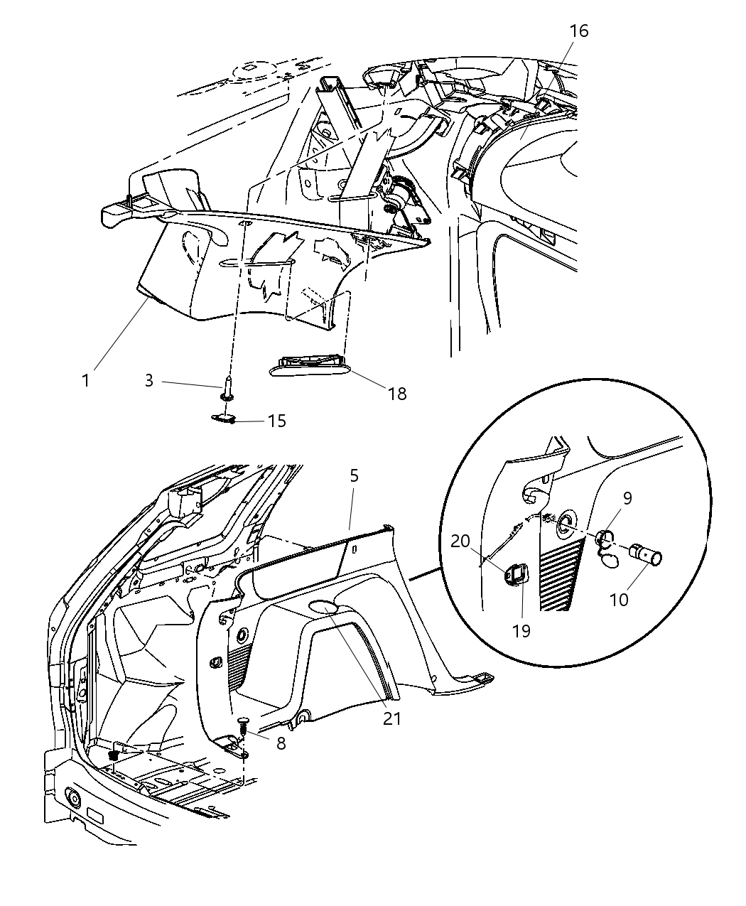 Mopar 5054393AA Cap-D Pillar