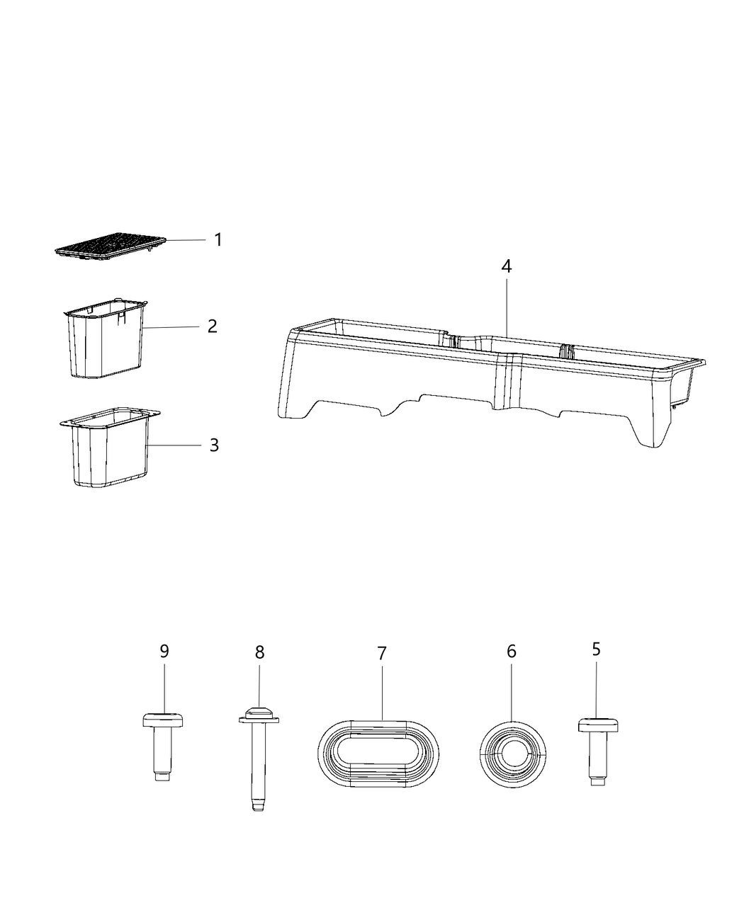 Mopar 5LF14LC5AA Cover-Storage Bin