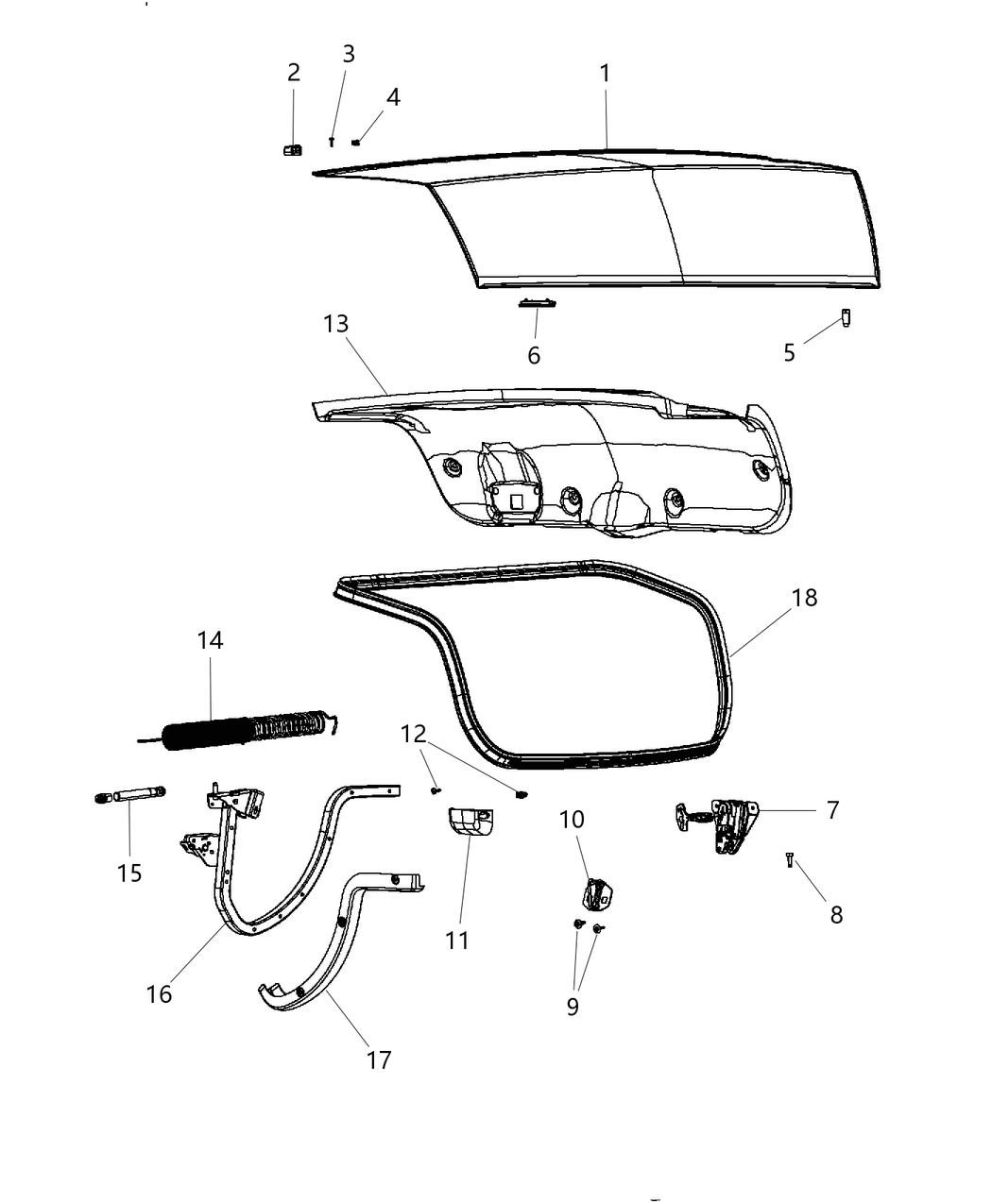 Mopar 68064756AB Spring-Deck Lid Hinge