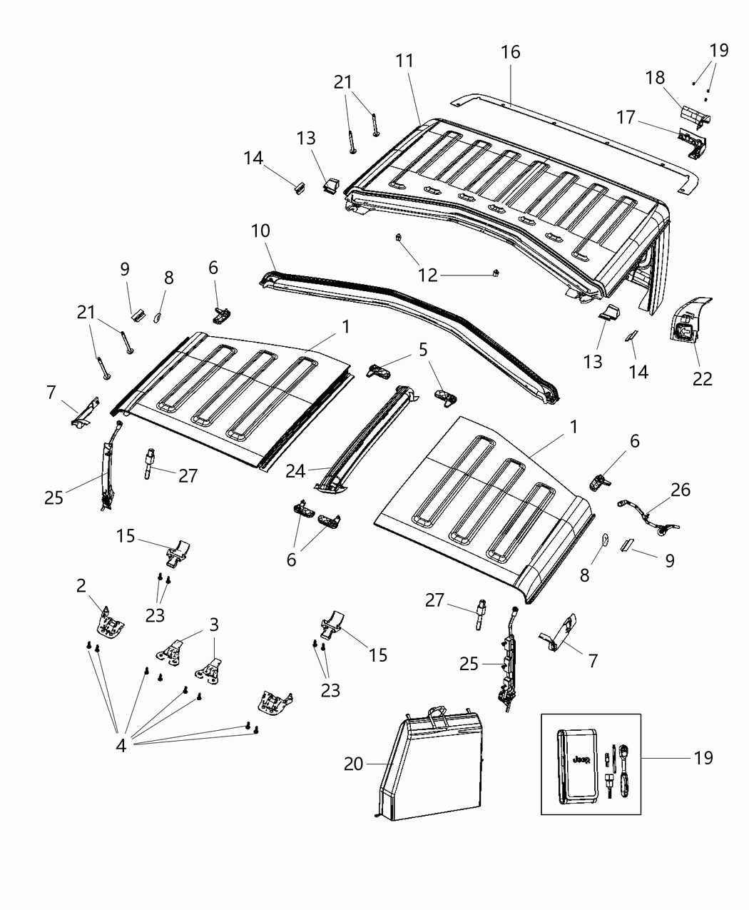 Mopar 5VN10AAAAM Panel-TARGA Top