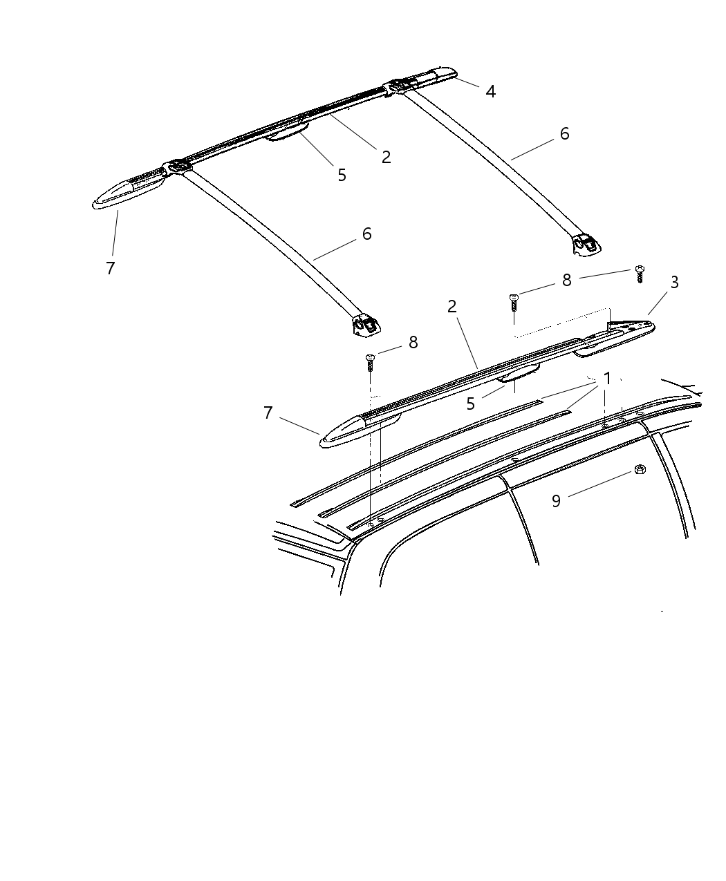 Mopar SA46ZKJAI Rail-Luggage Rack Side