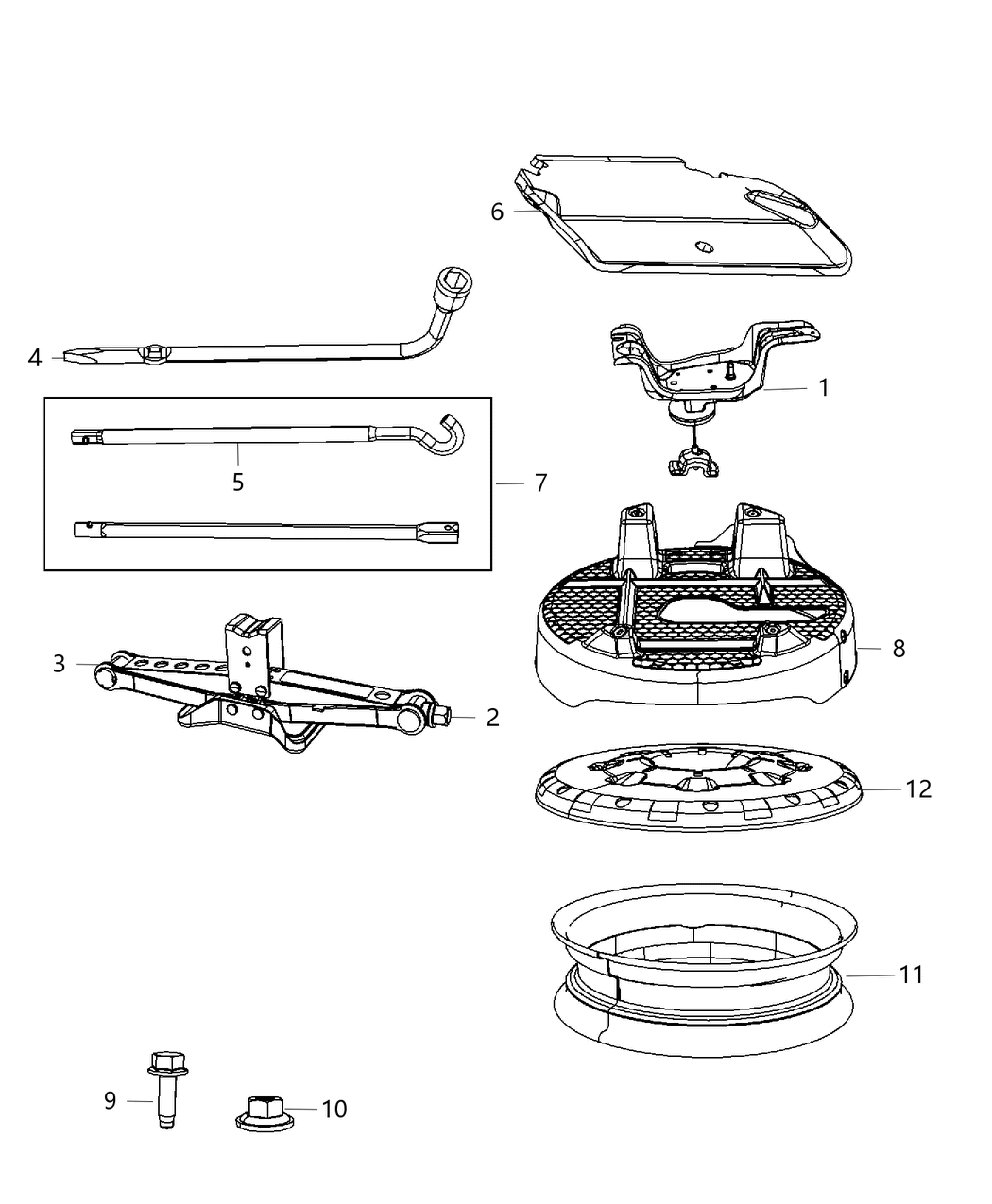 Mopar 5178091AC WINCH-Spare Tire Carrier