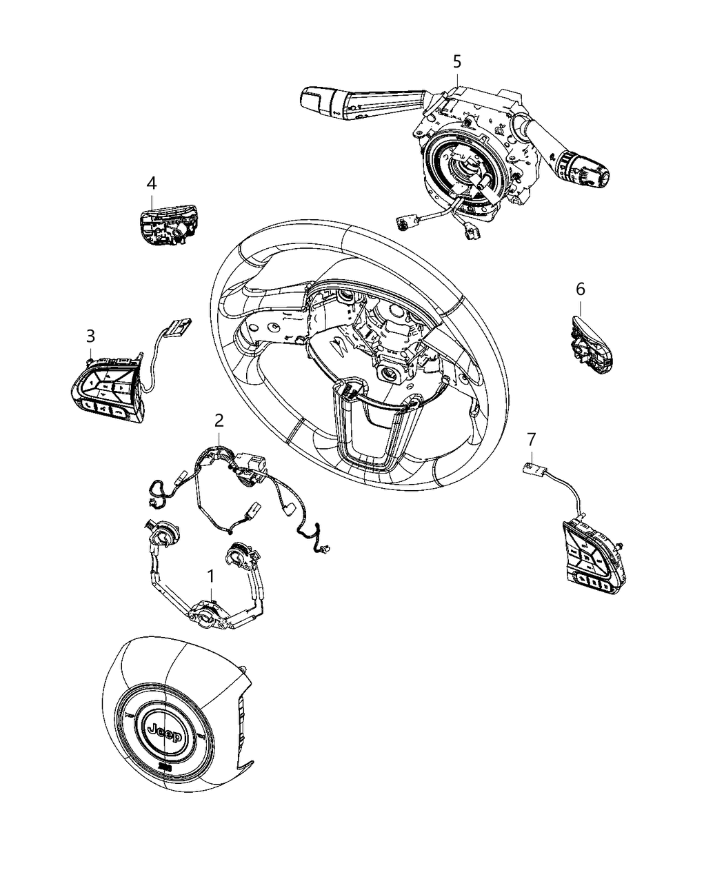 Mopar 68401284AA Harness-Steering Wheel