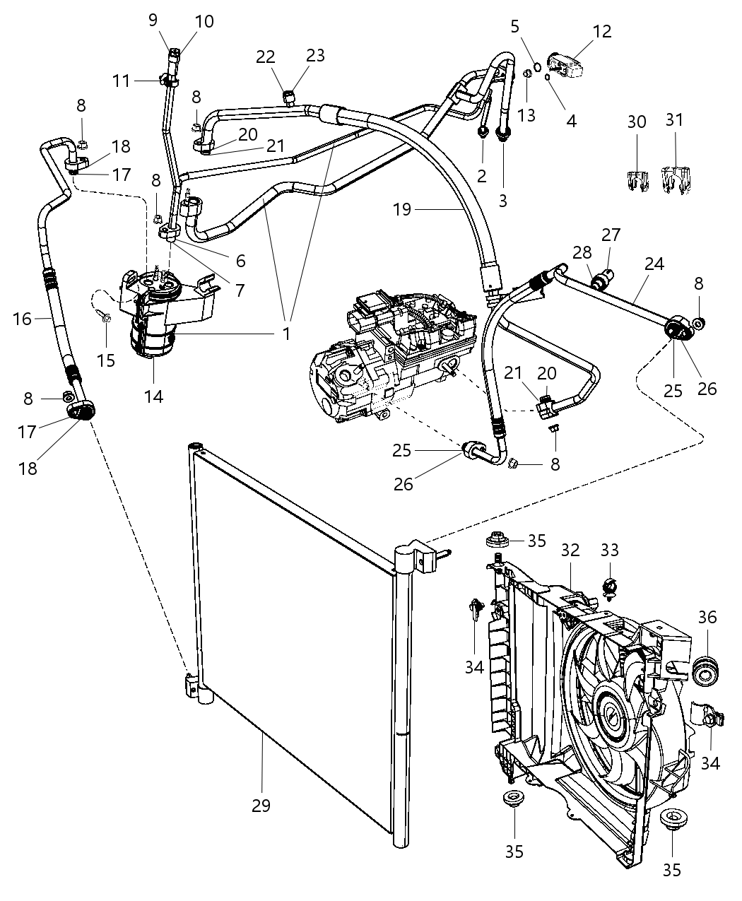 Mopar 55361427AB Line-A/C Suction And Liquid