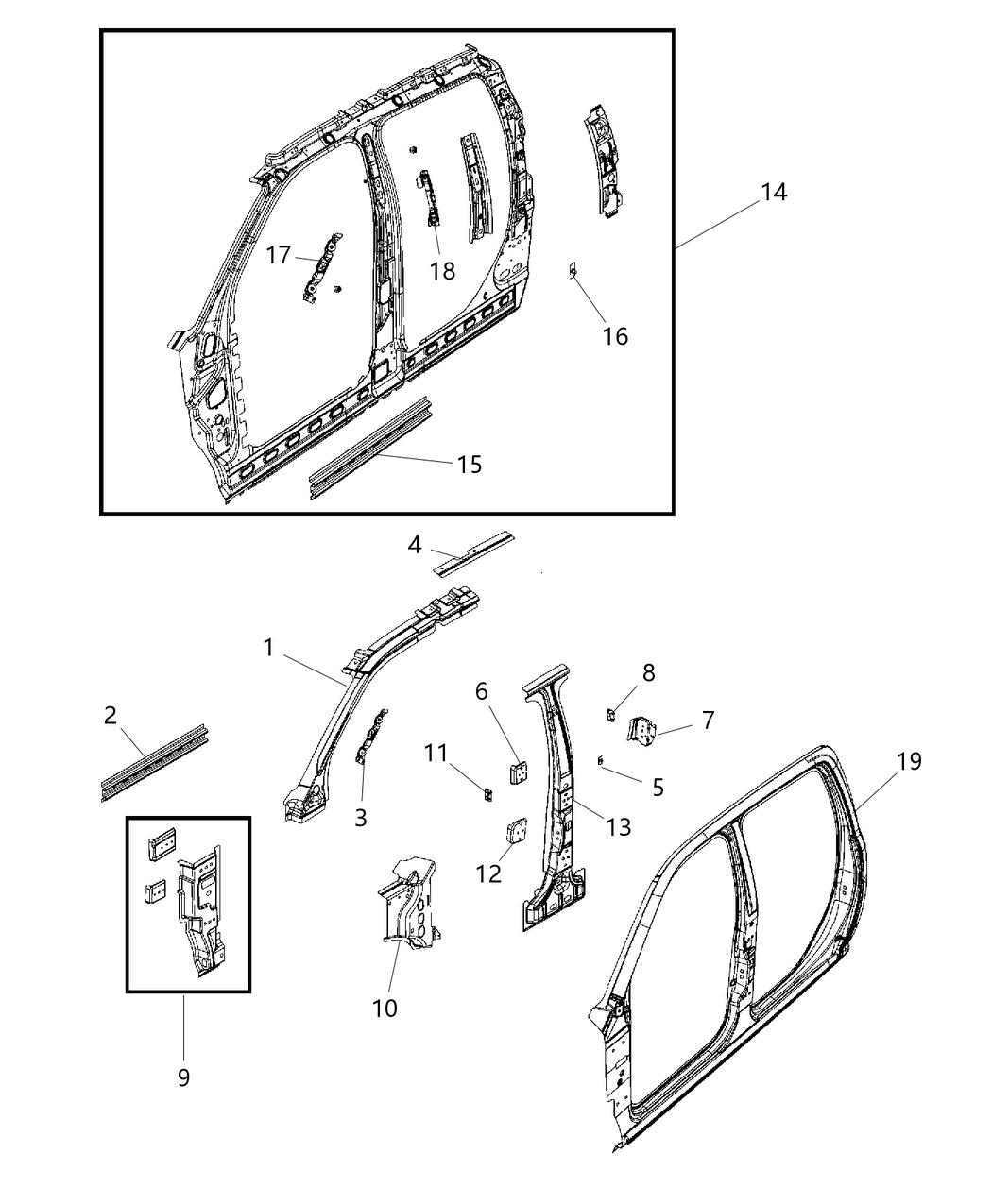 Mopar 68403634AA BAFFLE-C Pillar