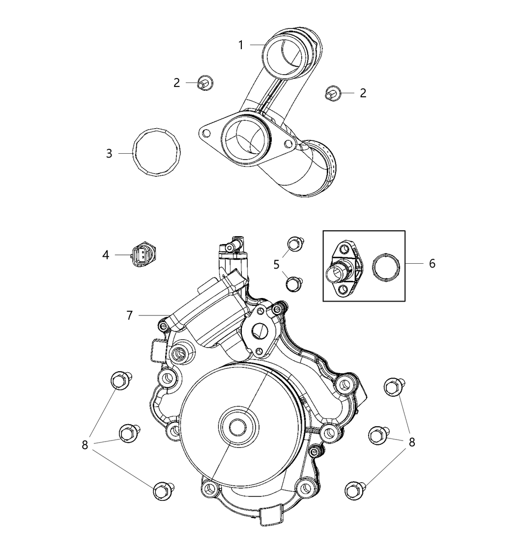 Mopar 68490054AA Tube-Water Inlet