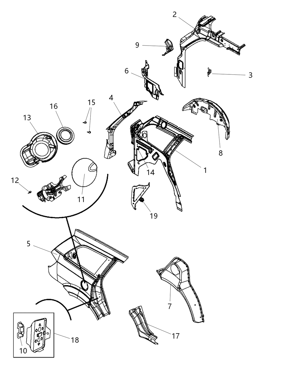 Mopar 5178432AA Bumper-Fuel Door