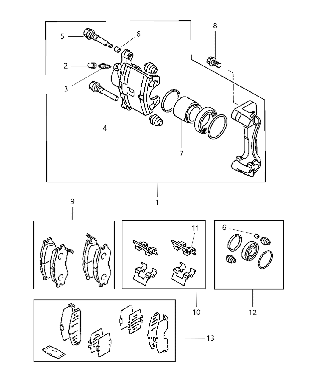 Mopar V1013540AB Front Disc Brake Pad Kit