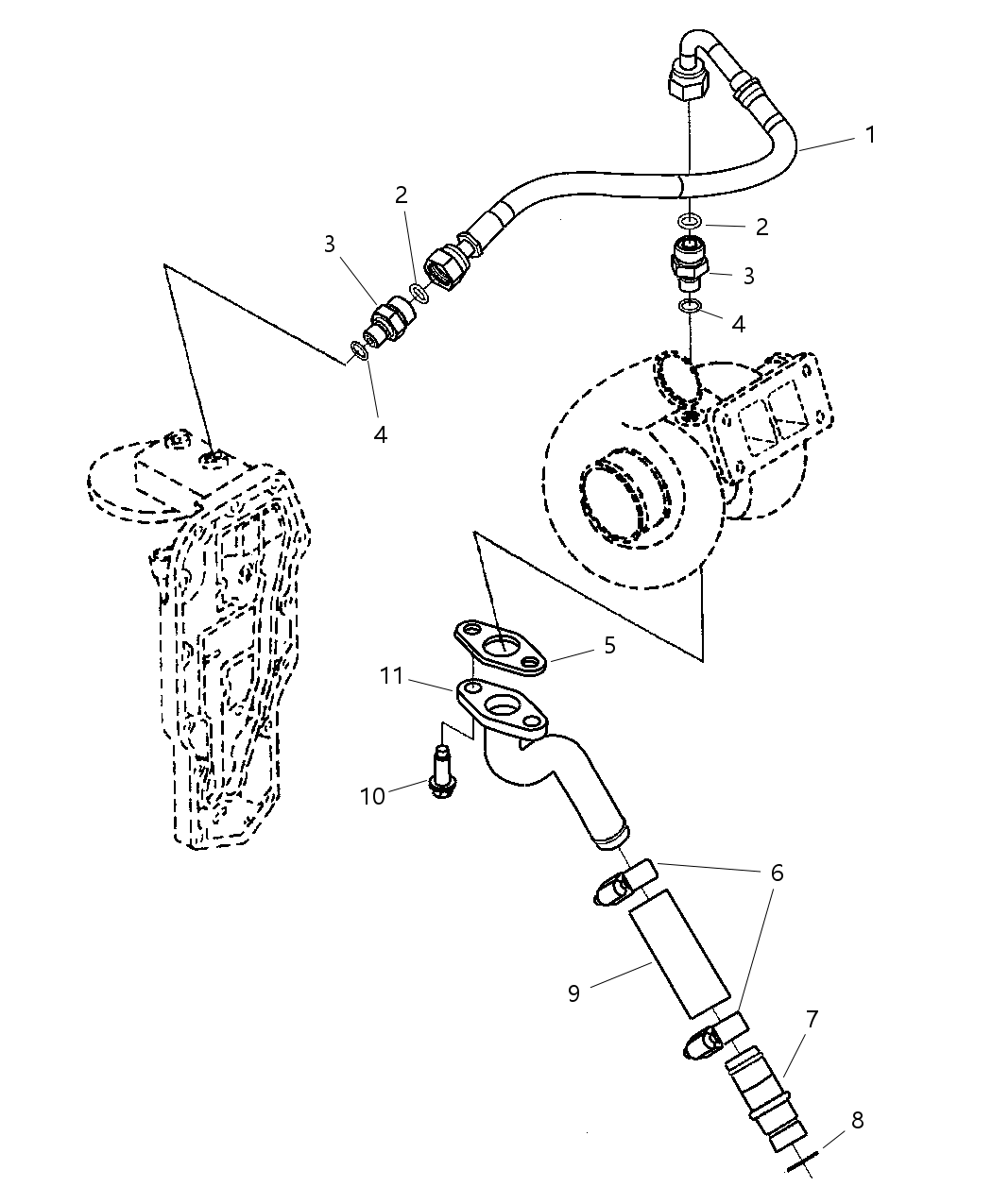 Mopar 5135786AA Tube-Turbo Oil Drain