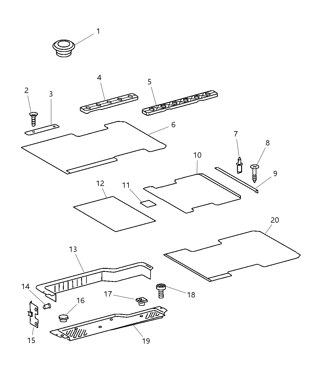 Mopar 5131522AA Molding-Cargo Area Carpet