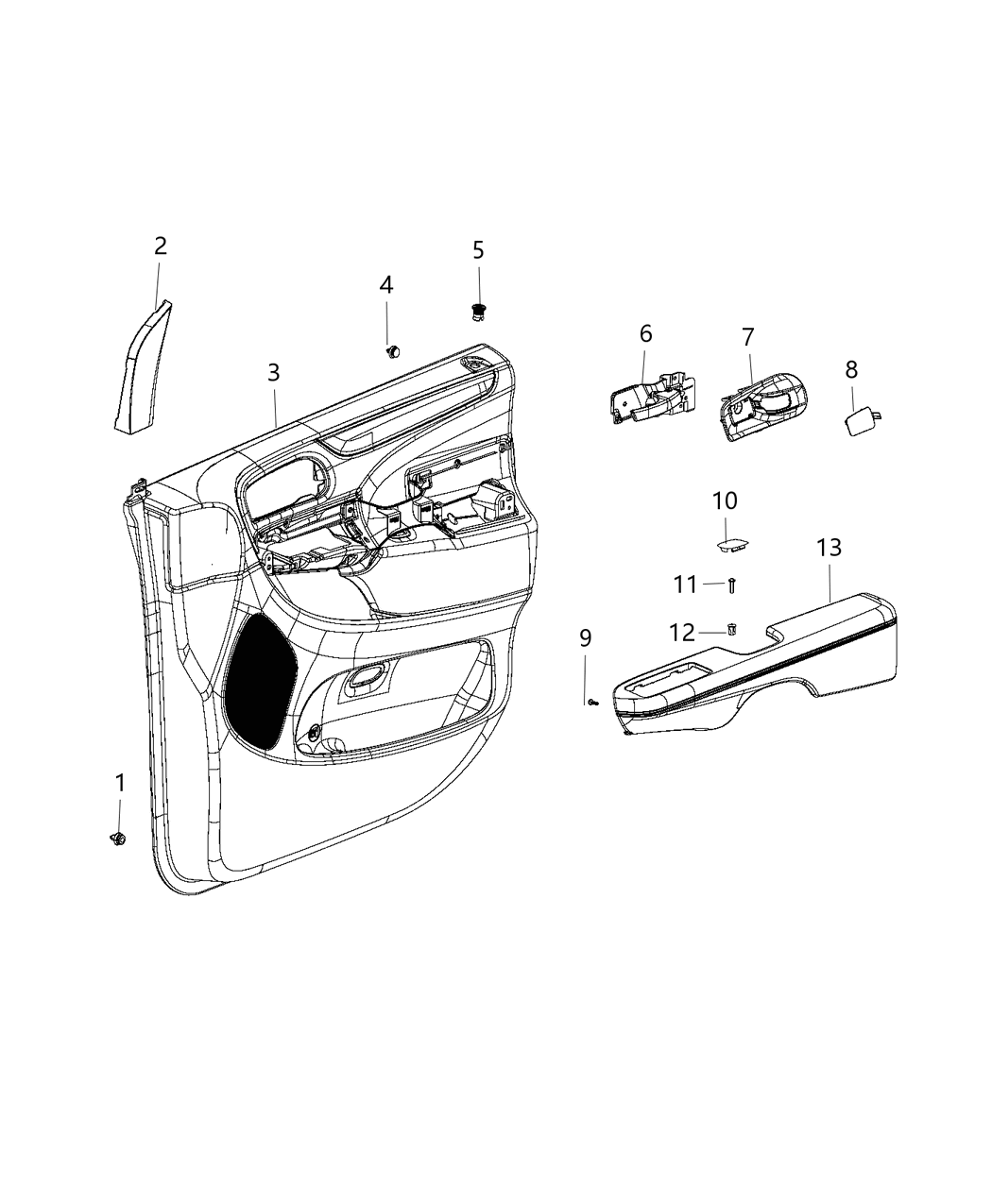 Mopar 5ST49PMHAA Front Door Trim