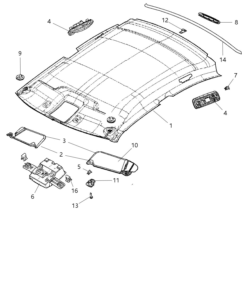 Mopar 1CJ261W1AA Molding-HEADLINER