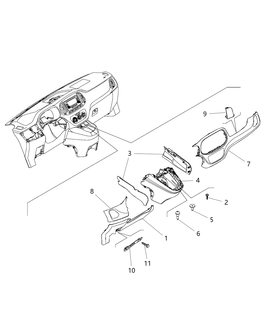 Mopar 68400647AA SILENCER-Instrument Panel Closeout