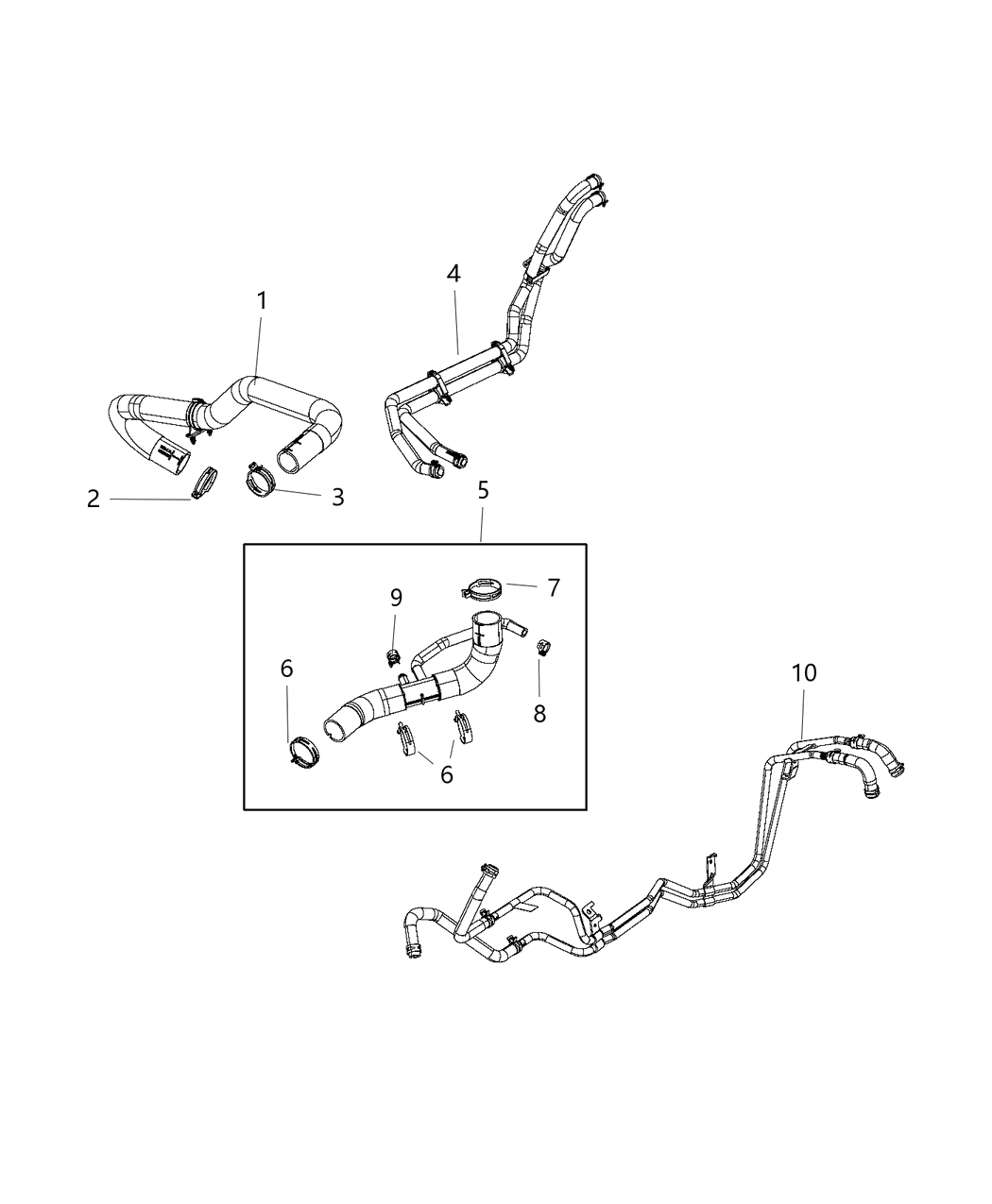 Mopar 68268583AF HOSE/TUBE-Heater Supply And Return