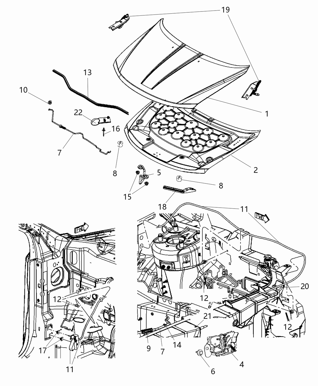 Mopar 68088851AA Seal-Fender To Hood