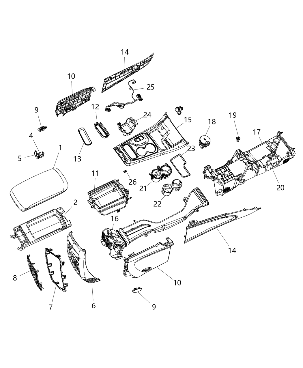 Mopar 6FC271ZSAE Bezel-Gear Shift Indicator