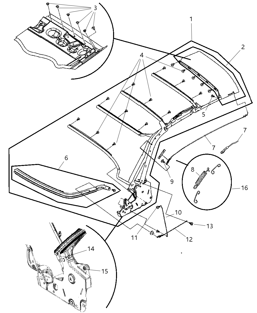 5179851AA Mopar Folding Top Bow