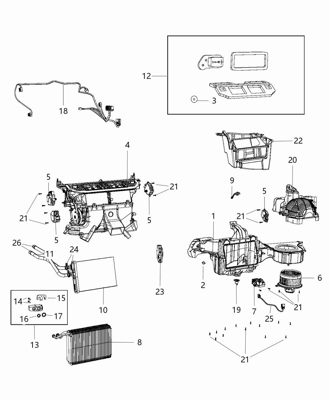 Mopar 68297707AA Air Conditioner And Heater Module