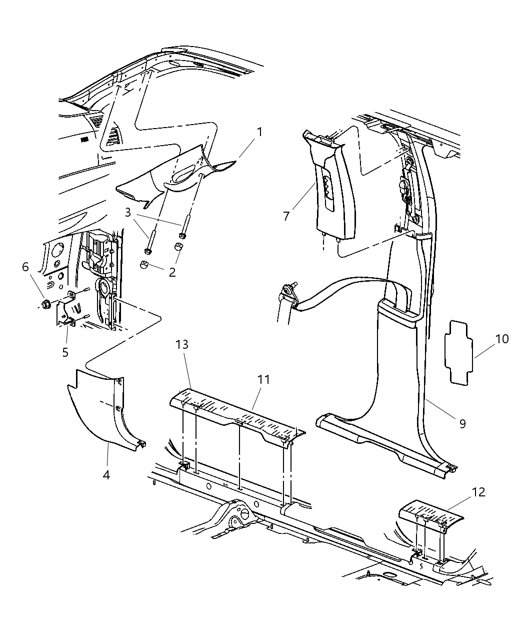 Mopar 1CL20BDXAA Cover-B Pillar