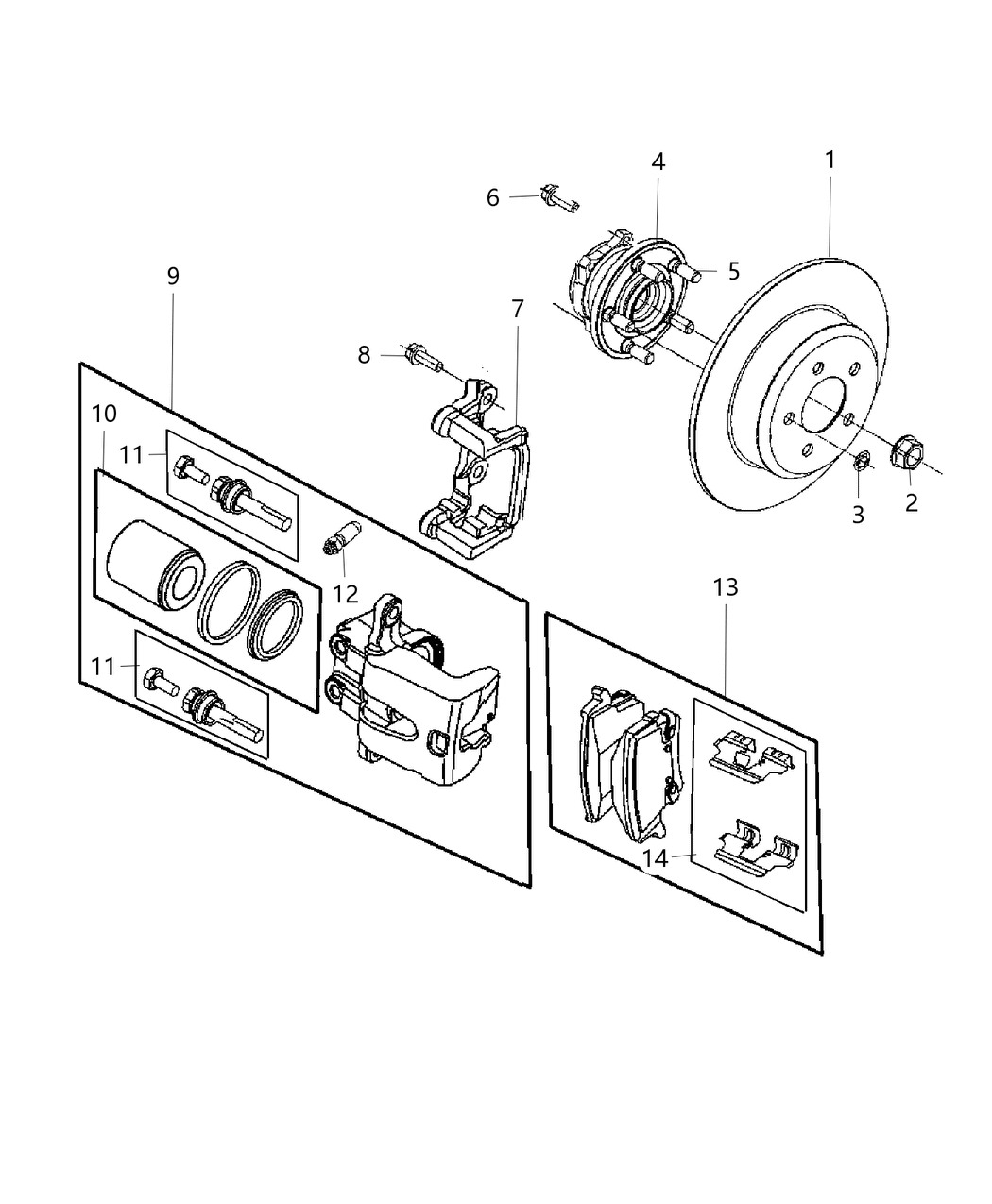 Mopar 68283309AA Rear Disc Brake Pad Kit