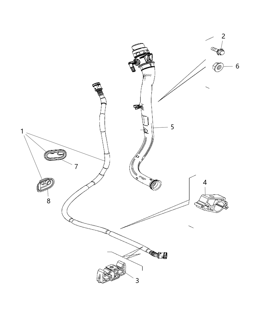 Mopar 52029678AA Clip-Vent Tube