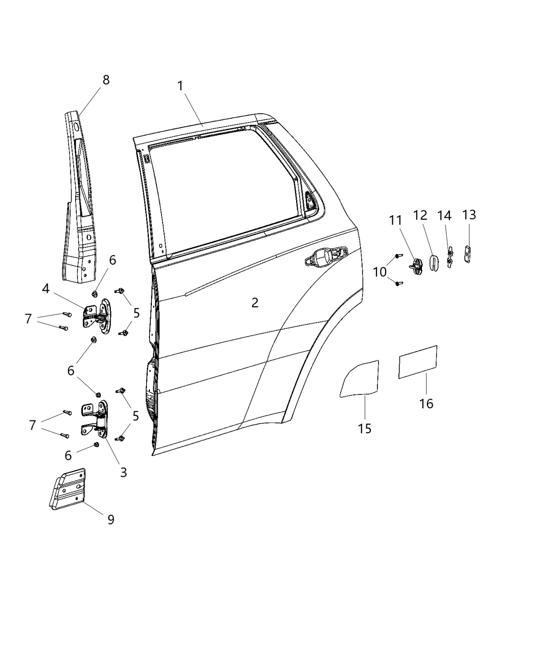 Mopar 68488693AA DOOR-REAR