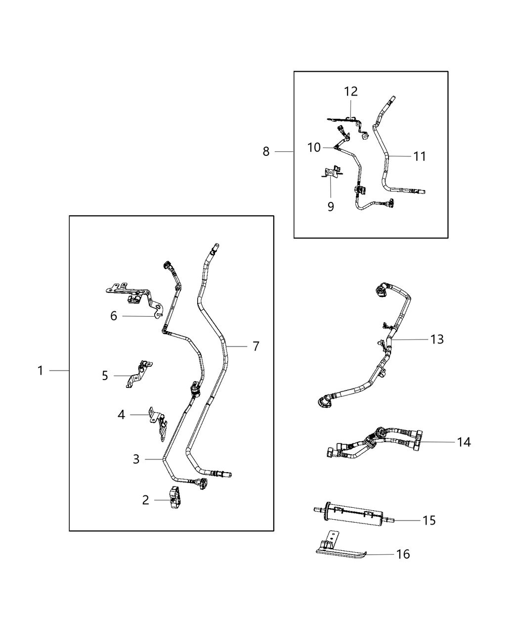 Mopar 52030224AD Bundle-Fuel Supply And Vapor Line