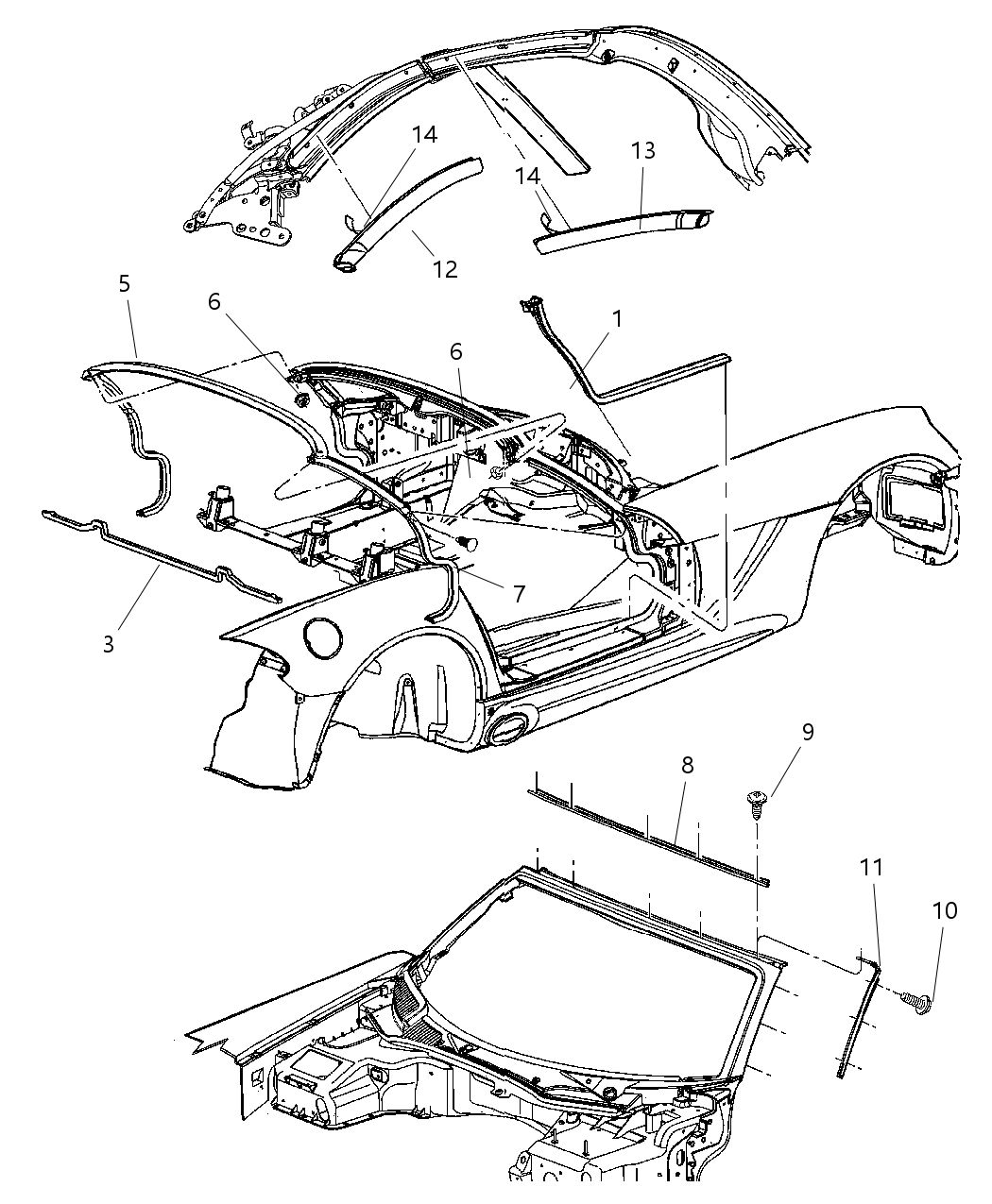 Mopar 5030162AD WEATHERSTRIP-Header