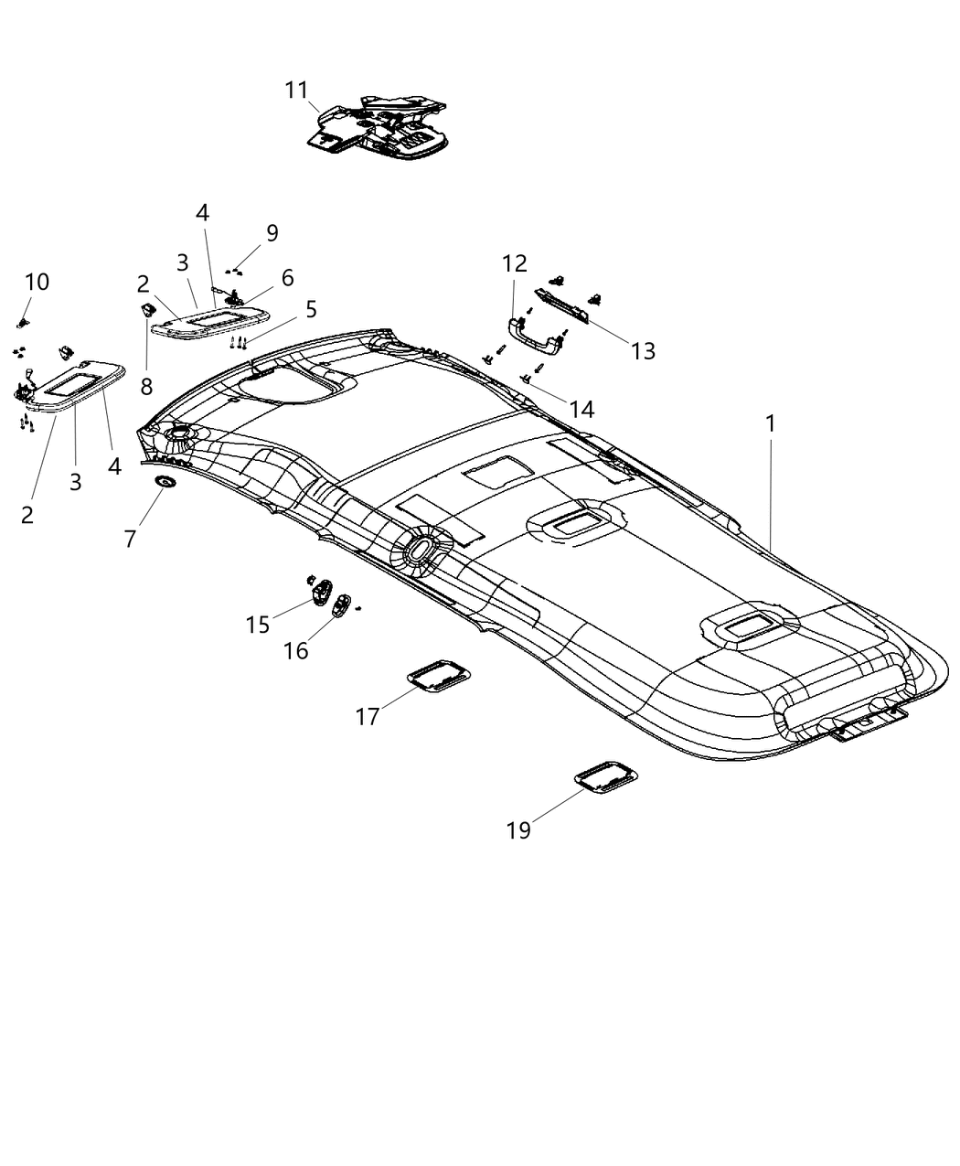 Mopar 68188903AA RETAINER-Overhead Console