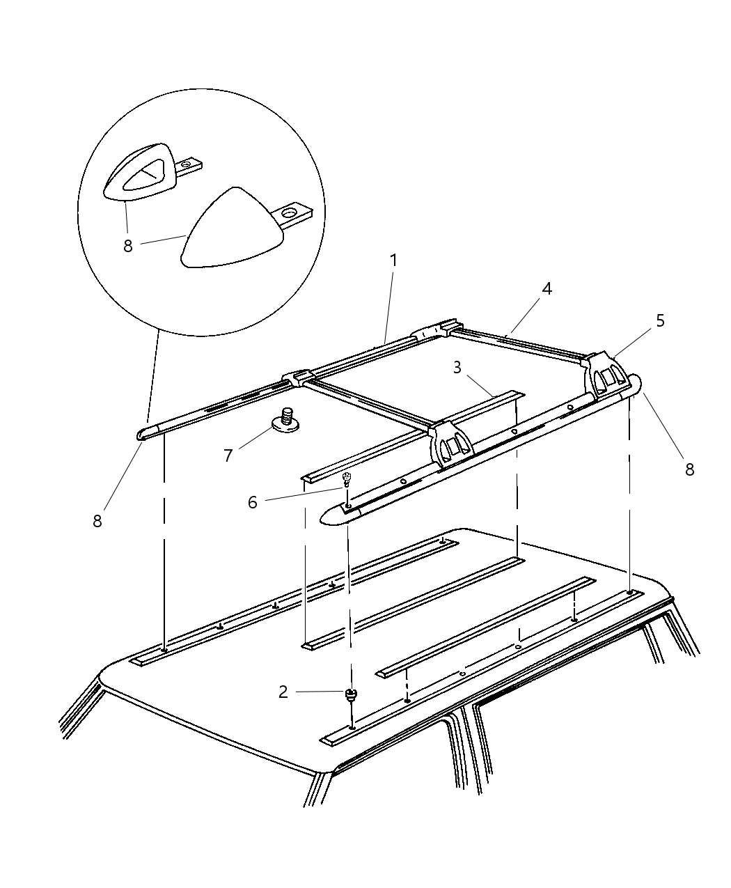 Mopar 55075115 Rail-Luggage Rack Side