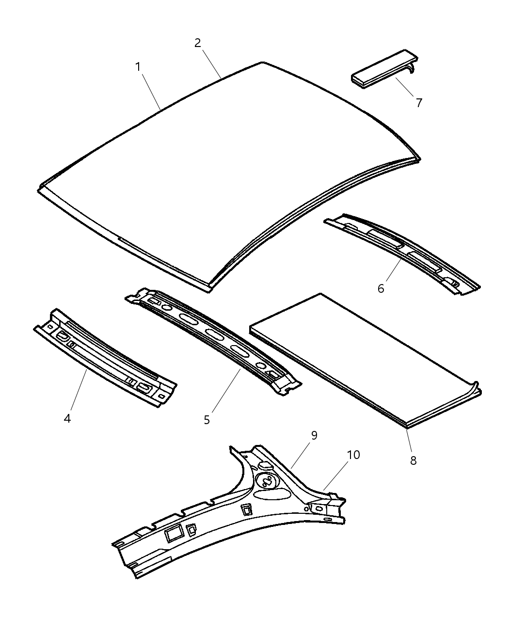 Mopar 4783154 Rail-Roof Side