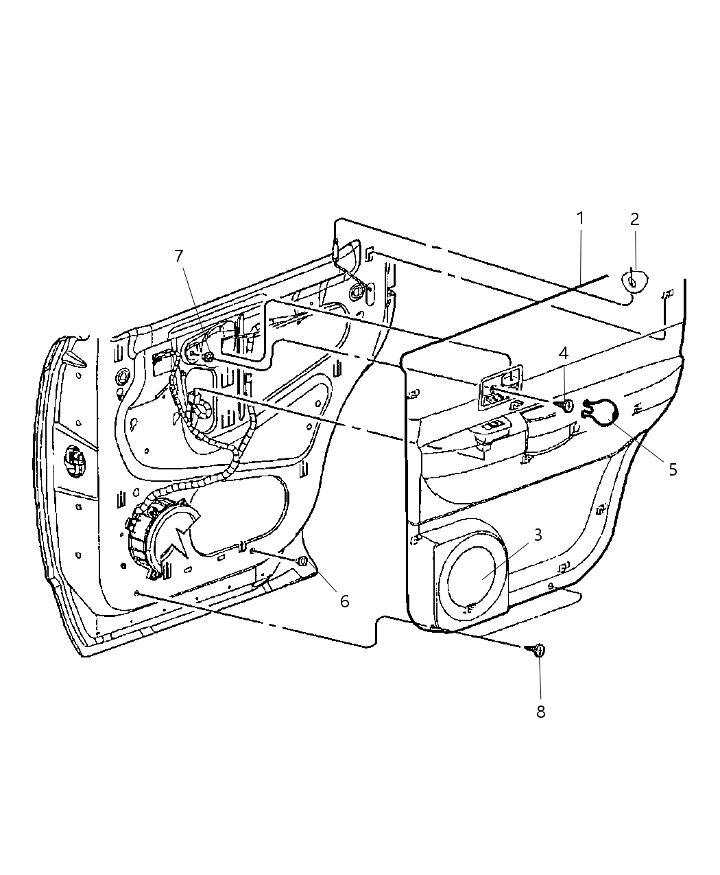 Mopar 5LC031D1AA Panel-Rear Door Trim