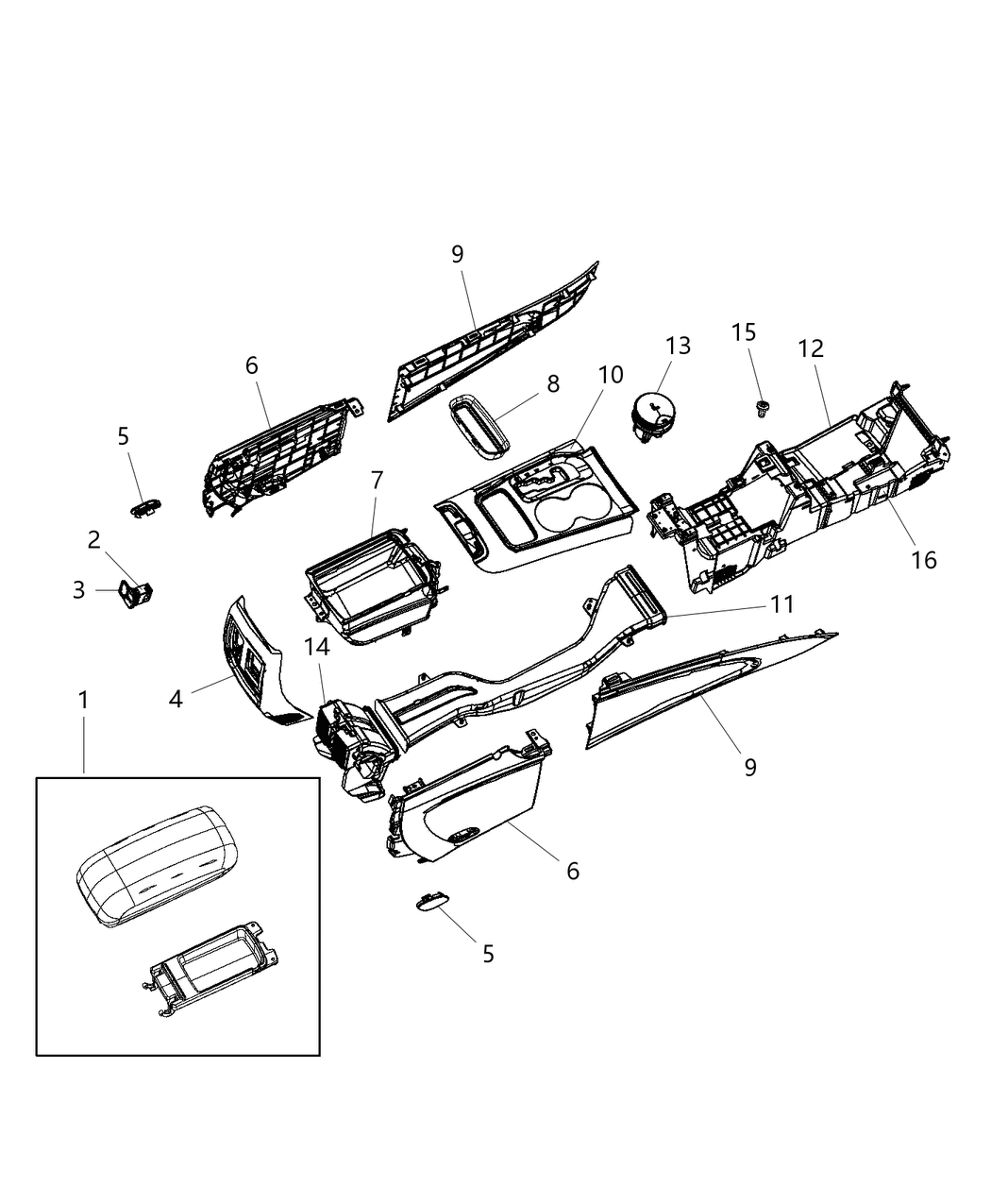 Mopar 5MF72BD3AA Panel-Console