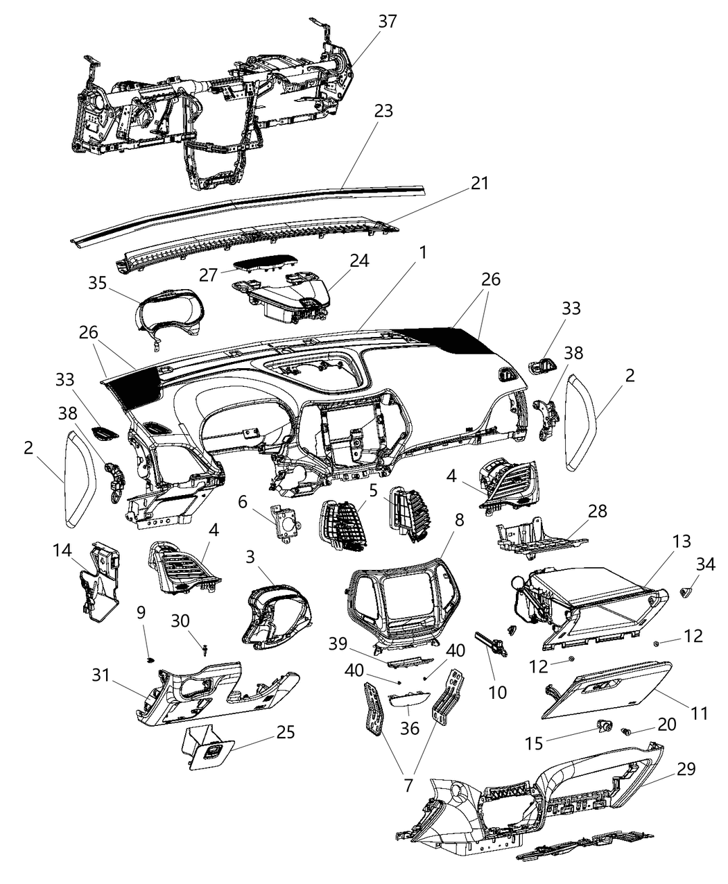 Mopar 68165972AE CROSSMEMB-Instrument Panel