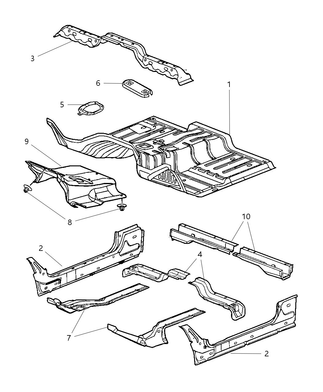 55277041AA Mopar Floor Pan Bracket