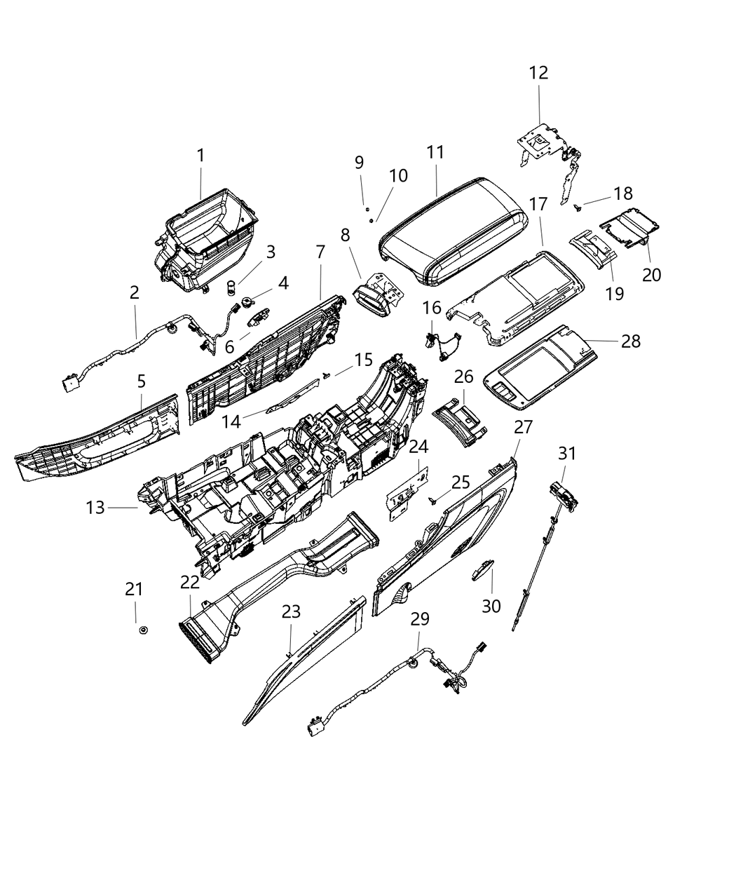 Mopar 68467445AA CONSOLE