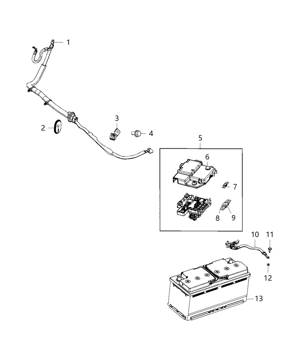 Mopar 52112164AB Battery Positive Wiring