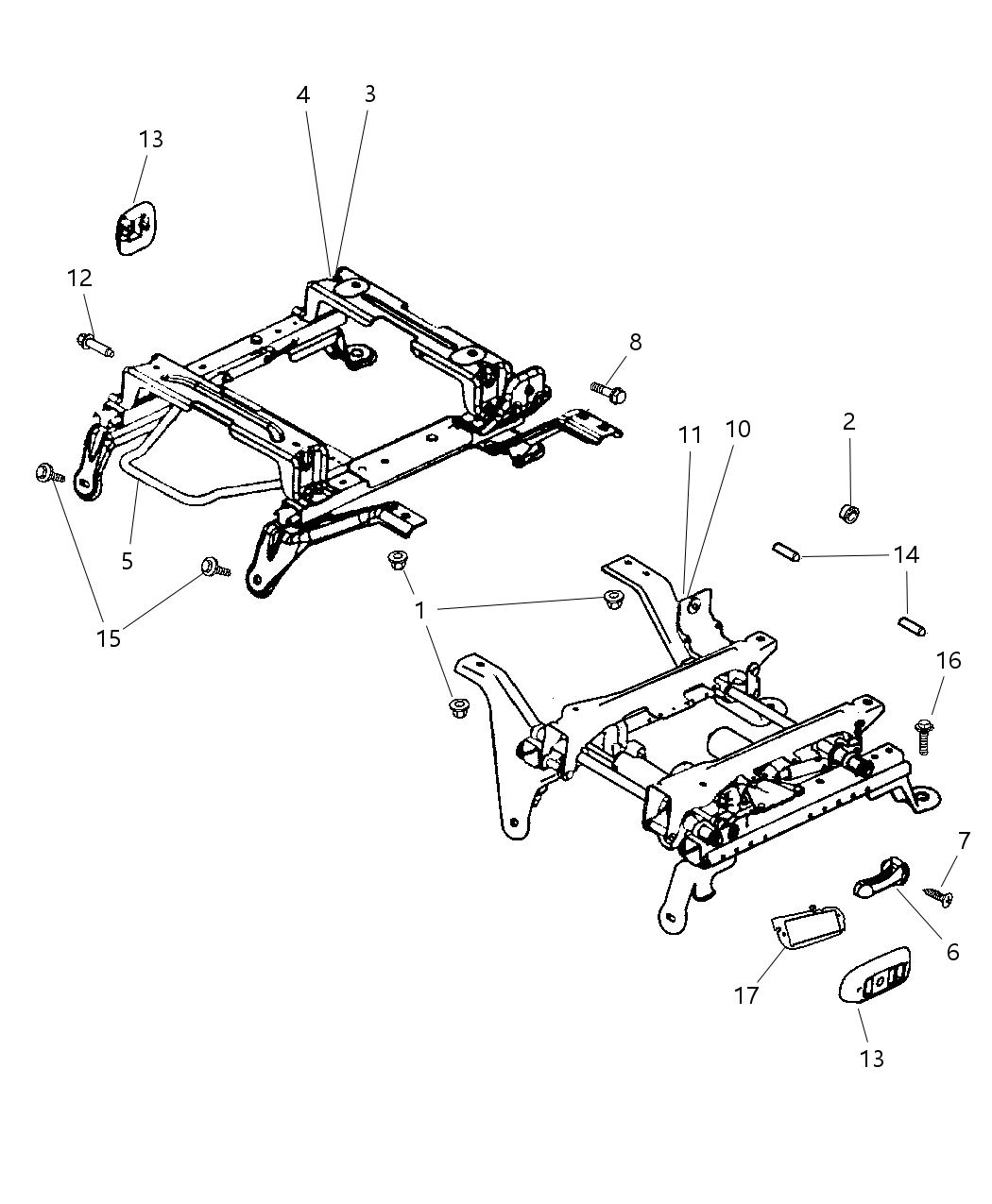 Mopar 5080629AA ADJUSTER-Manual Seat