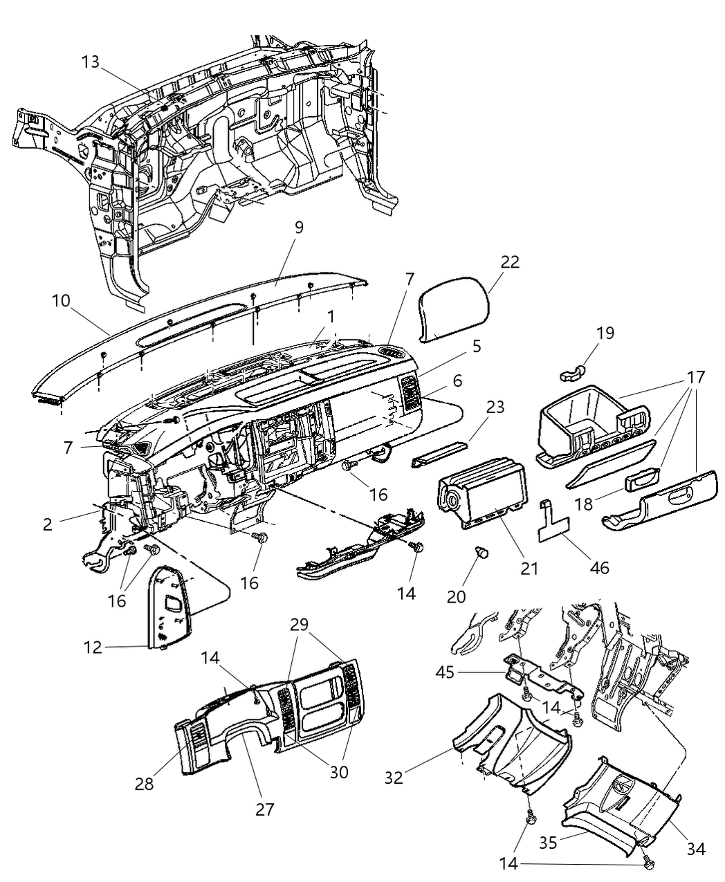 Mopar 5GM76XTMAA Bezel Instrument Cluster