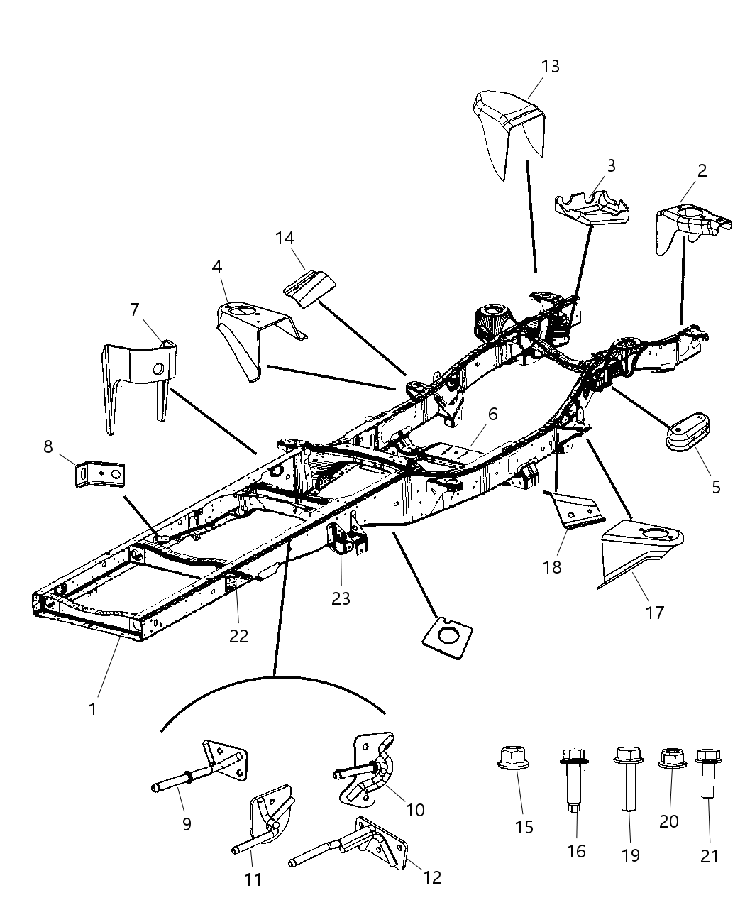 Mopar 68068639AB Bracket Kit-Rear Spring Hanger