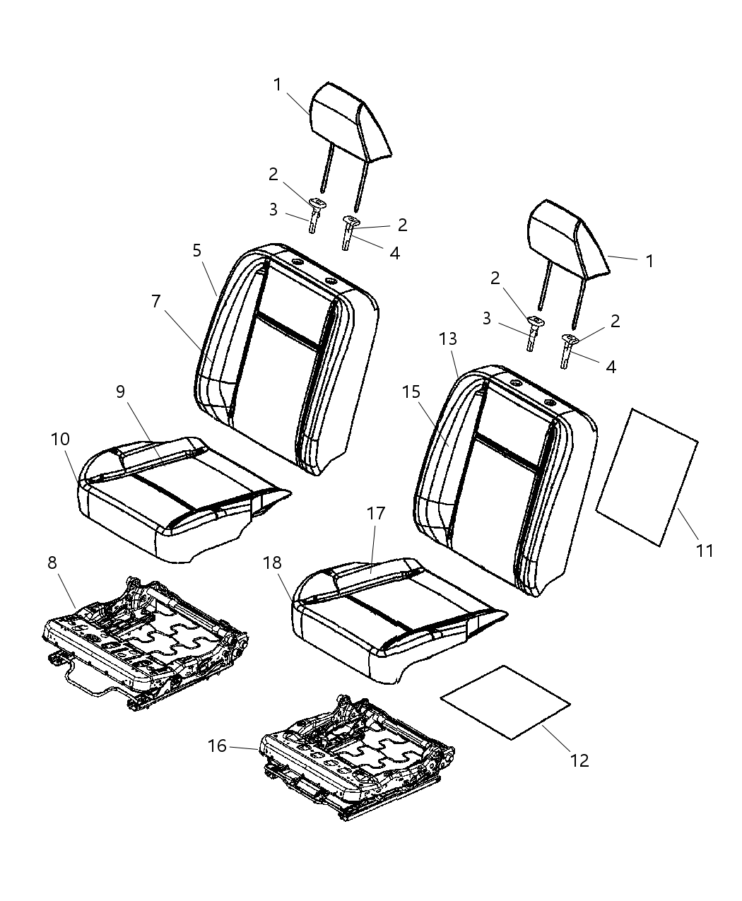 Mopar 1EY561D5AA Seat Back-Front