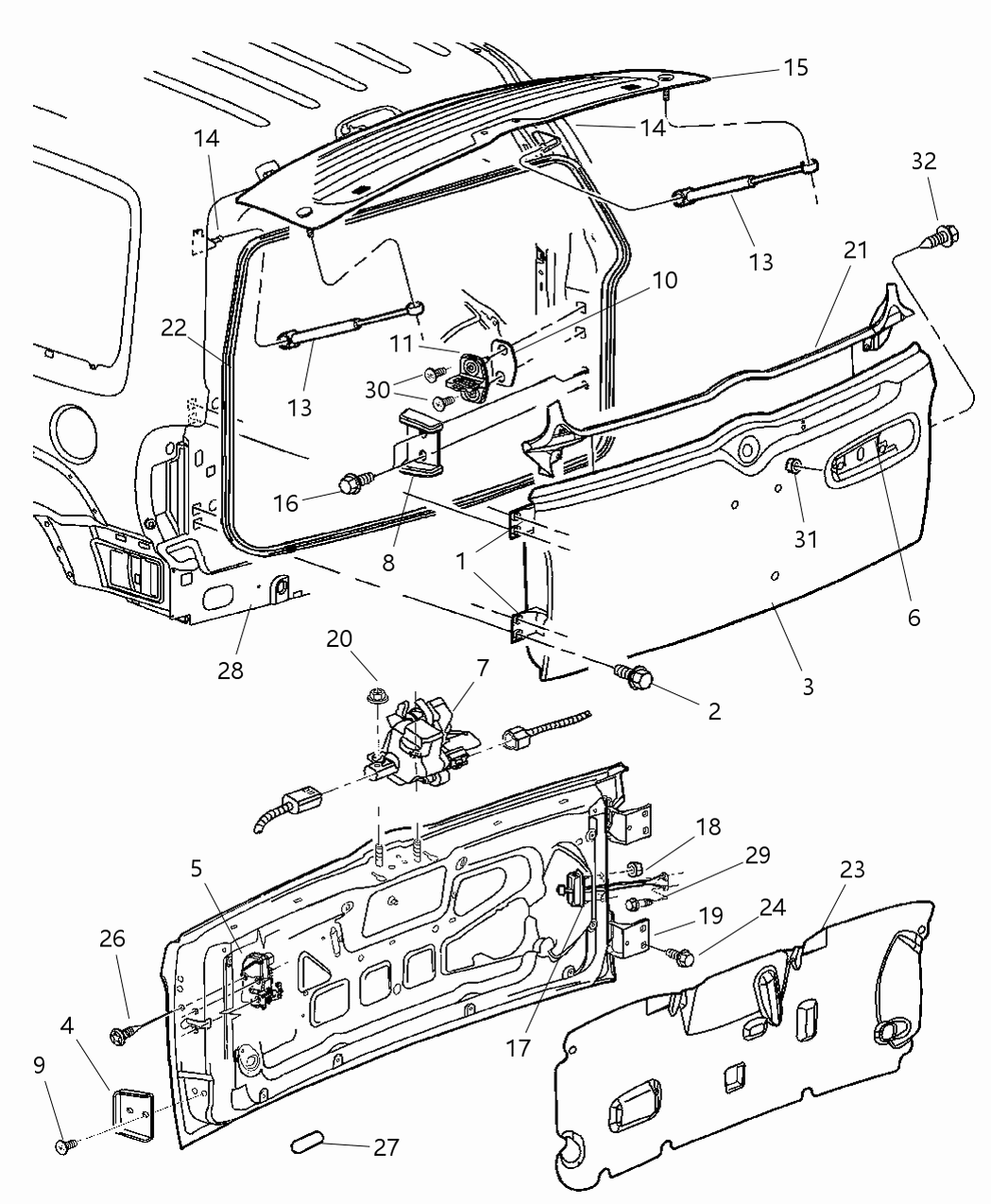 Mopar 55360227AC LIFTGATE-LIFTGATE Opening