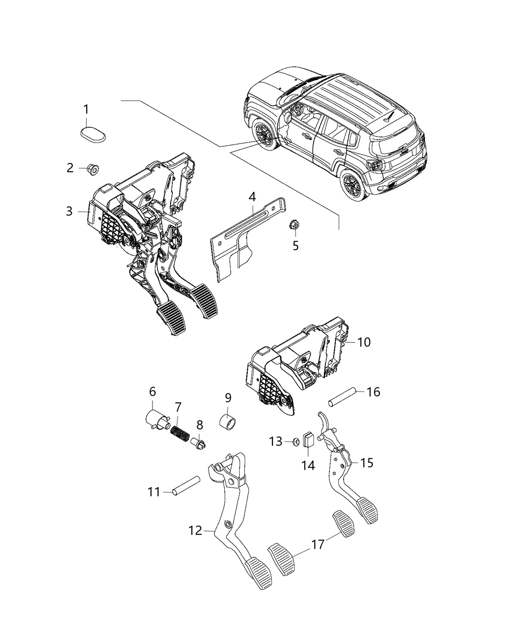 Mopar 68263126AA Pedal-Brake