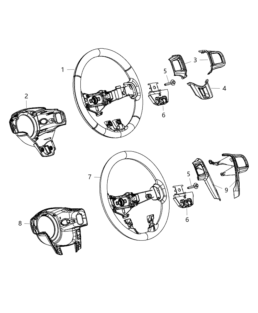 Mopar 1VV85JSLAA Bezel-Steering Wheel