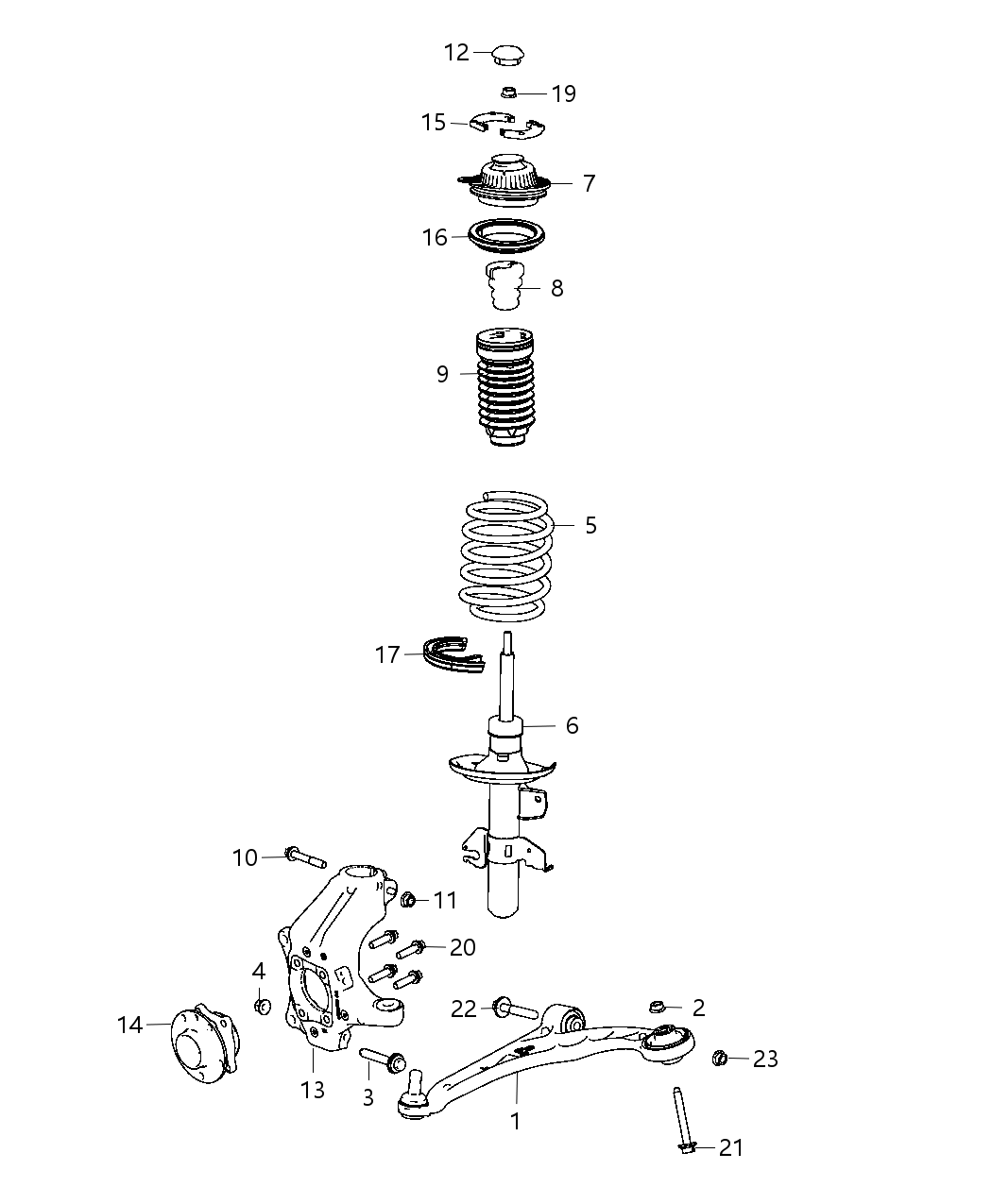 Mopar 5168112AA STRUT-FRONTSUSPENSION